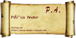Pécs Andor névjegykártya