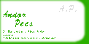 andor pecs business card